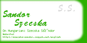sandor szecska business card